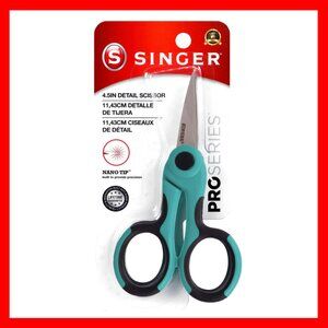 SINGER 00557 4½ Inch ProSeries Detail Scissors with Nano Tip, Teal -Lifetime